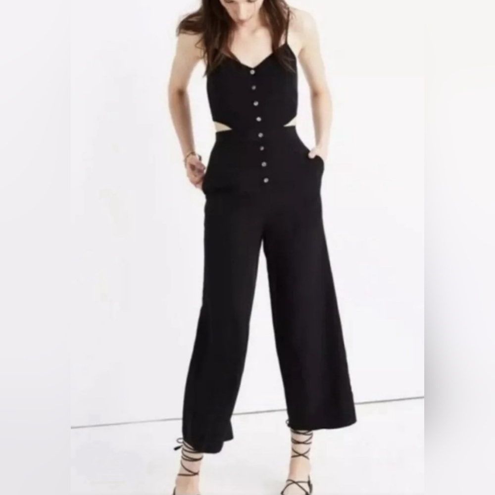 Madewell Black Silk Jumpsuit Size 4 - Picture 8 of 8